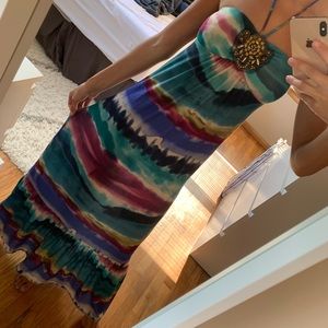 2/$10 ⭐️Printed Maxi Dress Blue and Purple Halter